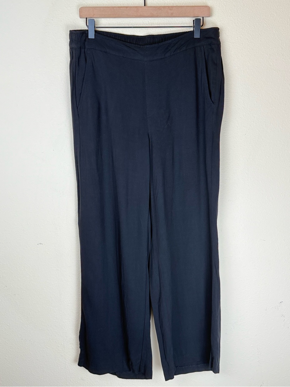 Old Navy Pants Womens Large Black Playa Wide Leg Rayon Pull On